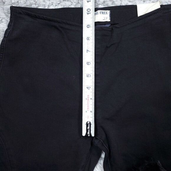 Free People CRVY Last Dance Low Rise Flare Jeans Black Size 27 Curvy Pull On - Picture 9 of 9